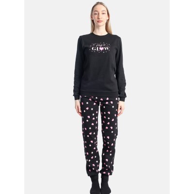 ΠΥΤΖΑΜΑ ΒΑΜΒΑΚΕΡΗ DREAMS GLOW ΜΑΥΡΟ