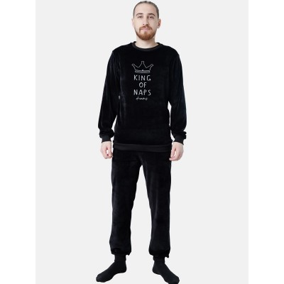 ΠΥΤΖΑΜΑ ΒΕΛΟΥΔΟ DREAMS KING ΜΑΥΡΟ