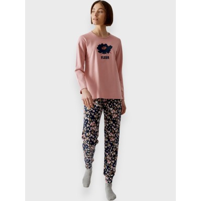 ΠΥΤΖΑΜΑ ΒΑΜΒΑΚΕΡΗ MINERVA FLEUR PINK DUSTY