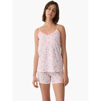 ΠΥΤΖΑΜΑ ΒΑΜΒΑΚΕΡΗ MINERVA TULIPS ΕΚΡΟΥ/ΡΟΖ