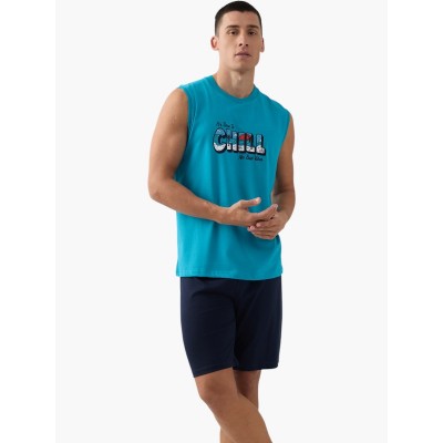 ΠΥΤΖΑΜΑ CHILL VIBES MINERVA  ΣΜΑΡΑΓΔΙ